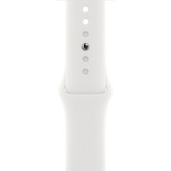 Apple Watch Series 8 45mm (GPS) Silver Aluminum Case with White Sport Band - Size M/L (MP6Q3)
