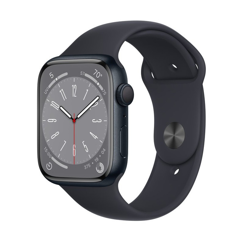 Apple Watch Series 8 45mm (GPS) Midnight Aluminum Case with Midnight Sport Band - Size M/L (MNUL3) Apple Watch Series 8 45mm (GPS) Midnight Aluminum Case with Midnight Sport Band - Size M/L (MNUL3)