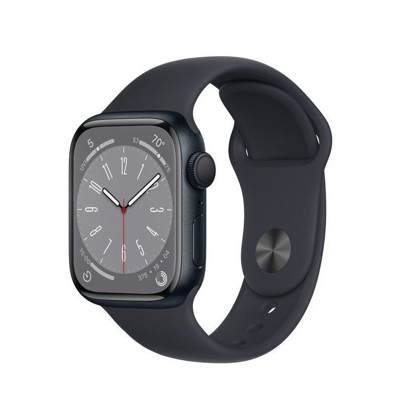 Apple Watch Series 8 41mm (GPS) Midnight Aluminum Case w. Midnight Sport Band - Size M/L (MNU83) Apple Watch Series 8 41mm (GPS) Midnight Aluminum Case w. Midnight Sport Band - Size M/L (MNU83)