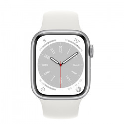 Apple Watch Series 8 41mm (GPS) Silver Aluminum Case w. White Sport Band - Size M/L (MP6M3)
