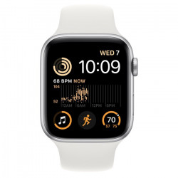 Apple Watch SE 2022 44mm (GPS+LTE) Silver Aluminum Case with White Sport Band - Regular (MNU63/MNQ23)