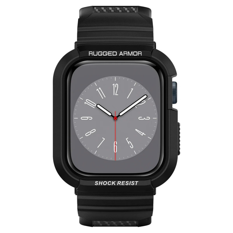 Чехол и ремешок Spigen Rugged Armor Pro 2 in 1 для Apple Watch 45mm/44mm Black (062CS25324) Чехол и ремешок Spigen Rugged Armor Pro 2 in 1 для Apple Watch 45mm/44mm Black (062CS25324)