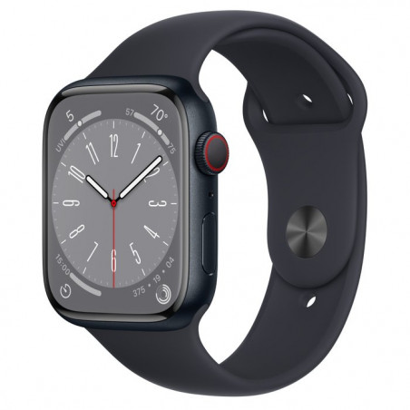 Apple Watch Series 8 45mm (GPS+LTE) Midnight Aluminum Case with Midnight Sport Band - Regular (MNK43)