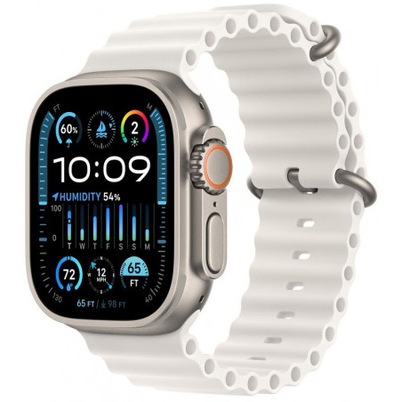 Apple Watch Ultra 2 49mm (GPS+LTE) Titanium Case with White Ocean Band (MREJ3)