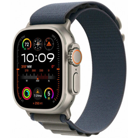 Apple Watch Ultra 2 49mm (GPS+LTE) Titanium Case with Blue Alpine Loop - Medium (MREP3)