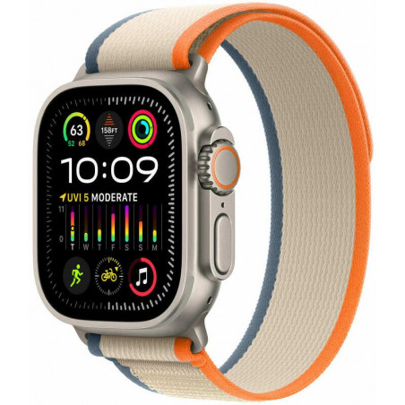 Apple Watch Ultra 2 49mm (GPS+LTE) Titanium Case with Orange/Beige Trail Loop - S/M (MRF13)