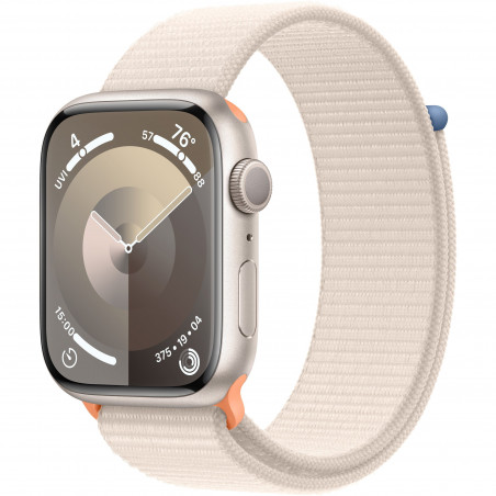 Apple Watch Series 9 45mm (GPS) Starlight Aluminum Case with Starlight Sport Loop (MR983)