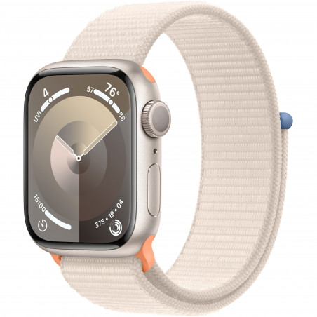 Apple Watch Series 9 41mm (GPS) Starlight Aluminum Case with Starlight Sport Loop (MR8V3)