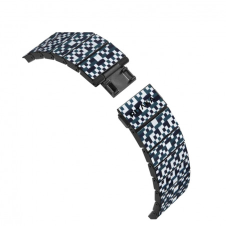 Ремінець Pitaka Dreamland Mosaic Chroma Carbon Fiber Watch Band для Apple Watch 49/45/44mm Black/White (AWB2303)