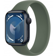 Apple Watch Series 9 41mm (GPS) Midnight Aluminum Case with Cypress Solo Loop - Size 3 (MR9L3,MTE73)
