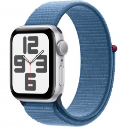 Apple Watch SE 2023 40mm (GPS) Silver Aluminum Case with Winter Blue Sport Loop (MRE33)