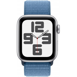 Apple Watch SE 2023 40mm (GPS) Silver Aluminum Case with Winter Blue Sport Loop (MRE33)