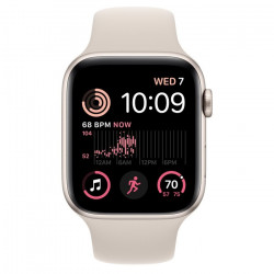 Apple Watch SE 2022 44mm (GPS) Starlight Aluminum Case with Starlight Sport Band - Size S/M (MNTD3)