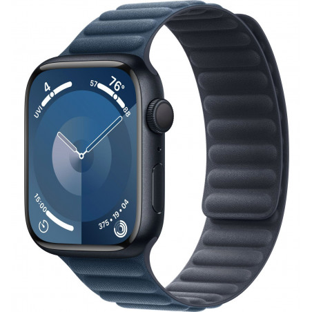 Apple Watch Series 9 45mm (GPS) Midnight Aluminum Case with Pacific Blue Magnetic Link - Size S/M (MR9Q3,MTJ93)
