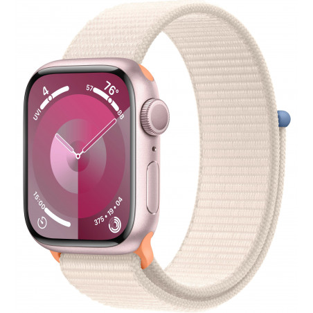 Apple Watch Series 9 41mm (GPS) Pink Aluminum Case with Starlight Sport Loop (MR9N3,MT553)