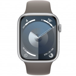Apple Watch Series 9 45mm (GPS) Silver Aluminum Case with Clay Sport Band - Size M/L (MR9R3,MT493)