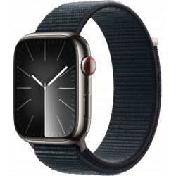 Apple Watch Series 9 45mm (GPS+LTE) Graphite Stainless Steel Case with Midnight Sport Loop (MRQN3,MT593)
