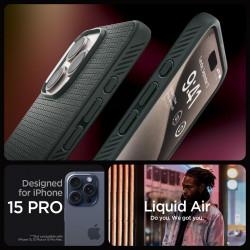 Чохол Spigen Liquid Air для iPhone 15 Pro Abyss Green (ACS06706)