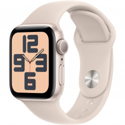 Apple Watch SE 2023 40mm (GPS) Starlight Aluminum Case with Starlight Sport Band - Size M/L (MR9V3)