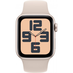Apple Watch SE 2023 40mm (GPS) Starlight Aluminum Case with Starlight Sport Band - Size M/L (MR9V3)