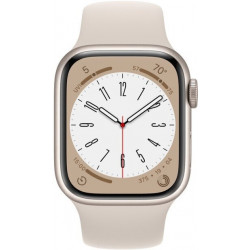 Apple Watch Series 8 45mm (GPS) Starlight Aluminum Case with Starlight Sport Band - Size S/M (MPLV3)
