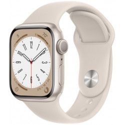 Apple Watch Series 8 45mm (GPS) Starlight Aluminum Case with Starlight Sport Band - Size S/M (MPLV3)