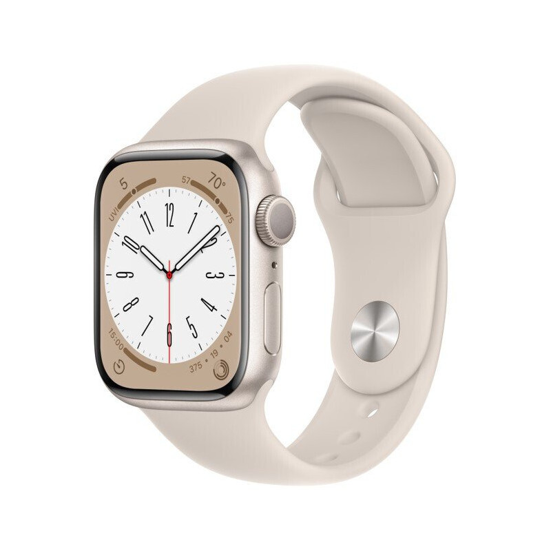 Apple Watch Series 8 45mm (GPS) Starlight Aluminum Case with Starlight Sport Band - Size S/M (MPLV3) Apple Watch Series 8 45mm (GPS) Starlight Aluminum Case with Starlight Sport Band - Size S/M (MPLV3)