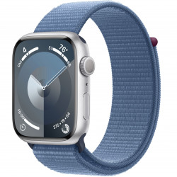 Apple Watch Series 9 45mm (GPS) Silver Aluminum Case with Winter Blue Sport Loop (MR9F3)
