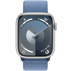 Apple Watch Series 9 45mm (GPS) Silver Aluminum Case with Winter Blue Sport Loop (MR9F3)