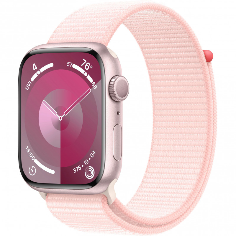 Apple Watch Series 9 45mm (GPS) Pink Aluminum Case with Light Pink Sport Loop (MR9J3) Apple Watch Series 9 45mm (GPS) Pink Aluminum Case with Light Pink Sport Loop (MR9J3)
