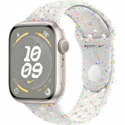 Apple Watch Series 9 45mm (GPS) Starlight Aluminum Case with Pure Platinum Nike Sport Band - Size M/L (MR9P3,MUV13)