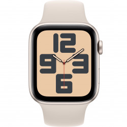 Apple Watch SE 2023 44mm (GPS+LTE) Starlight Aluminum Case with Starlight Sport Band - Size S/M (MRGT3)
