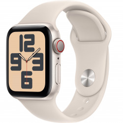 Apple Watch SE 2023 40mm (GPS+LTE) Starlight Aluminum Case with Starlight Sport Band - Size S/M (MRFW3)