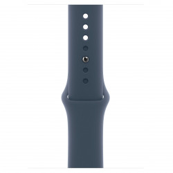 Apple Watch Series 9 45mm (GPS+LTE) Silver Aluminum Case with Storm Blue Sport Band - Size M/L (MRMH3)