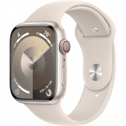 Apple Watch Series 9 45mm (GPS+LTE) Starlight Aluminum Case with Starlight Sport Band - Size S/M (MRM83)