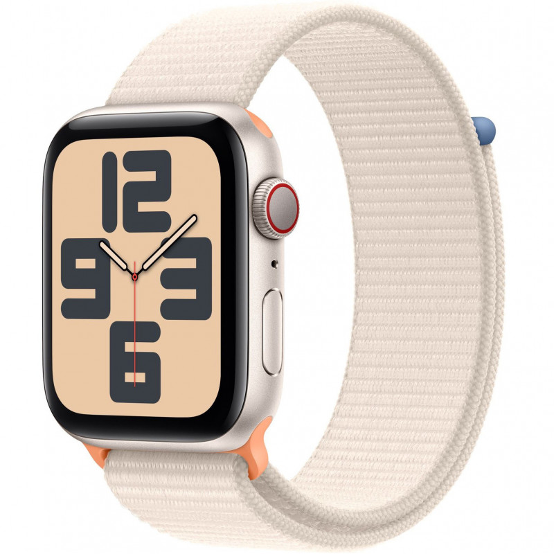 Apple Watch SE 2023 44mm (GPS+LTE) Starlight Aluminum Case with Starlight Sport Loop (MRH13)