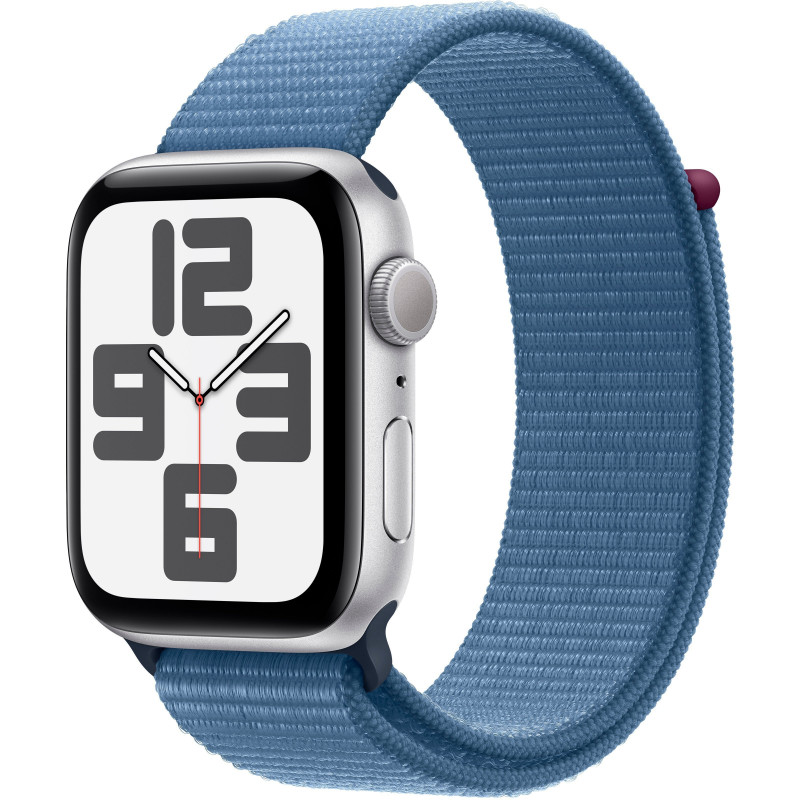 Apple Watch SE 2023 44mm (GPS) Silver Aluminum Case with Winter Blue Sport Loop (MREF3)