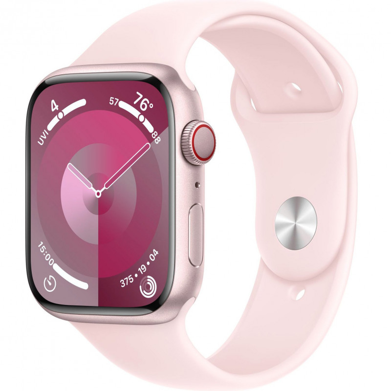 Apple Watch Series 9 45mm (GPS+LTE) Pink Aluminum Case with Light Pink Sport Band - Size M/L (MRML3) Apple Watch Series 9 45mm (GPS+LTE) Pink Aluminum Case with Light Pink Sport Band - Size M/L (MRML3)