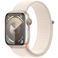 Apple Watch Series 9 41mm (GPS+LTE) Starlight Aluminum Case with Starlight Sport Loop (MRHQ3)
