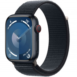 Apple Watch Series 9 45mm (GPS+LTE) Midnight Aluminum Case with Midnight Sport Loop (MRMF3)
