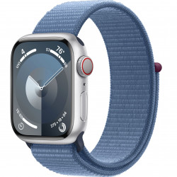 Apple Watch Series 9 41mm (GPS+LTE) Silver Aluminum Case with Winter Blue Sport Loop (MRHX3)