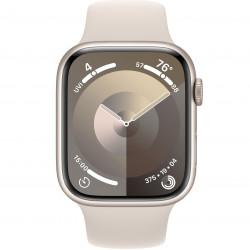 Apple Watch Series 9 45mm (GPS+LTE) Starlight Aluminum Case with Starlight Sport Band - Size M/L (MRM93)