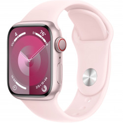 Apple Watch Series 9 41mm (GPS+LTE) Pink Aluminum Case with Light Pink Sport Band - Size M/L (MRJ03)