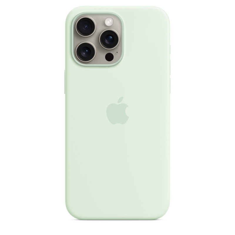 Чохол Apple iPhone 15 Pro Max Silicone Case with MagSafe Soft Mint (MWNQ3) Чохол Apple iPhone 15 Pro Max Silicone Case with MagSafe Soft Mint (MWNQ3)