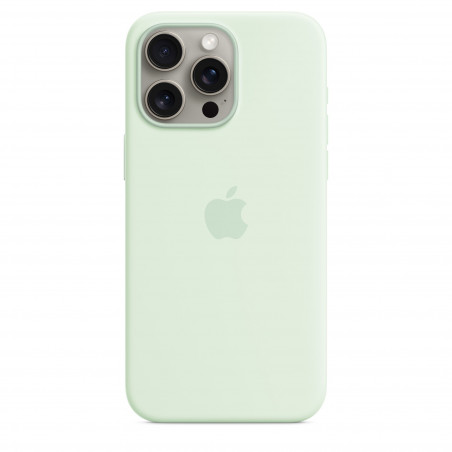 Чохол Apple iPhone 15 Pro Max Silicone Case with MagSafe Soft Mint (MWNQ3)