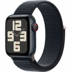 Apple Watch SE 2023 40mm (GPS+LTE) Midnight Aluminum Case with Midnight Sport Loop (MRGD3)