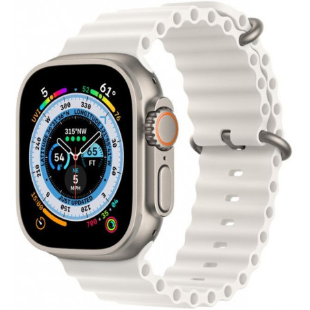 Apple Watch Ultra 49mm (GPS+LTE) Titanium Case with White Ocean Band - CPO (Refurbished)