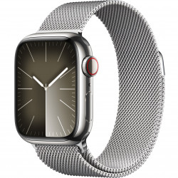 Apple Watch Series 9 41mm (GPS+LTE) Silver Stainless Steel Case with Silver Milanese Loop (MRJ43)