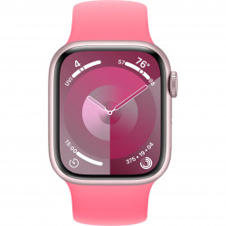 Apple Watch Series 9 41mm (GPS) Pink Aluminum Case with Pink Solo Loop - Size 5 (MR9N3,MWEJ3)