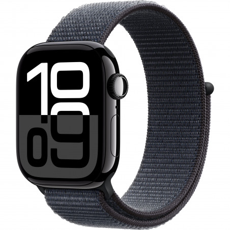 Apple Watch Series 10 42mm (GPS) Jet Black Aluminium Case with Ink Sport Loop (MWWG3)